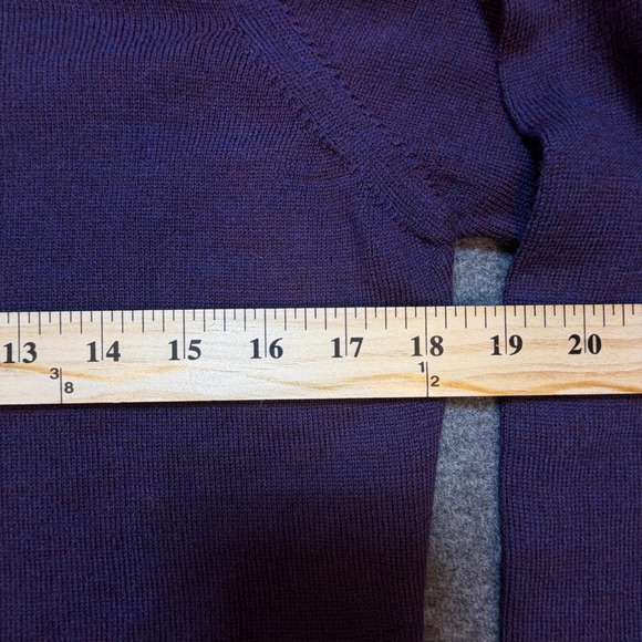 Linea Donna Purple Extra Fine Merino Wool Turtleneck Sweater Made in Italy L - Picture 5 of 6